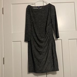 Chaps heather grey stretchy dress (L)